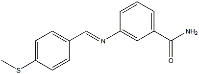 3-({(E)-[4-(methylsulfanyl)phenyl]methylidene}amino)benzamide Struktur