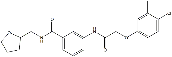 3-{[2-(4-chloro-3-methylphenoxy)acetyl]amino}-N-(tetrahydro-2-furanylmethyl)benzamide Struktur