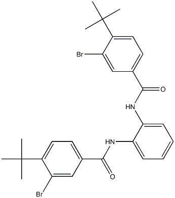 3-bromo-N-(2-{[3-bromo-4-(tert-butyl)benzoyl]amino}phenyl)-4-(tert-butyl)benzamide Struktur