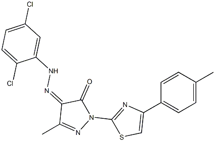 3-methyl-1-[4-(4-methylphenyl)-1,3-thiazol-2-yl]-1H-pyrazole-4,5-dione 4-[N-(2,5-dichlorophenyl)hydrazone] Struktur