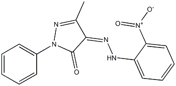 3-methyl-1-phenyl-1H-pyrazole-4,5-dione 4-[N-(2-nitrophenyl)hydrazone] Struktur