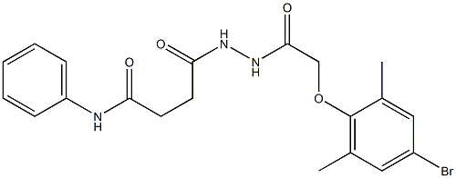 4-{2-[2-(4-bromo-2,6-dimethylphenoxy)acetyl]hydrazino}-4-oxo-N-phenylbutanamide Struktur