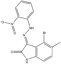 4-bromo-5-methyl-1H-indole-2,3-dione 3-[N-(2-nitrophenyl)hydrazone] Struktur