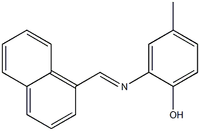 4-methyl-2-{[(E)-1-naphthylmethylidene]amino}phenol Struktur