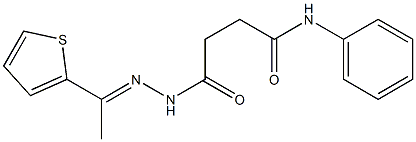 4-oxo-N-phenyl-4-{2-[(E)-1-(2-thienyl)ethylidene]hydrazino}butanamide Struktur