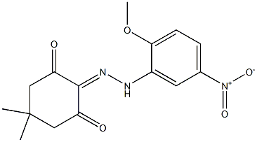 5,5-dimethyl-1,2,3-cyclohexanetrione 2-[N-(2-methoxy-5-nitrophenyl)hydrazone] Struktur