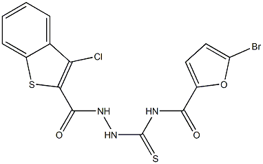 5-bromo-N-({2-[(3-chloro-1-benzothiophen-2-yl)carbonyl]hydrazino}carbothioyl)-2-furamide Struktur