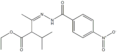 ethyl 2-isopropyl-3-[(Z)-2-(4-nitrobenzoyl)hydrazono]butanoate Struktur