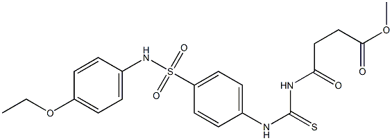 methyl 4-[({4-[(4-ethoxyanilino)sulfonyl]anilino}carbothioyl)amino]-4-oxobutanoate Struktur