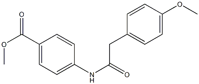 methyl 4-{[2-(4-methoxyphenyl)acetyl]amino}benzoate Struktur