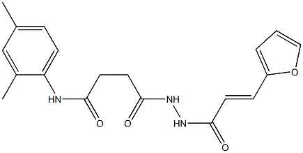 N-(2,4-dimethylphenyl)-4-{2-[(E)-3-(2-furyl)-2-propenoyl]hydrazino}-4-oxobutanamide Struktur