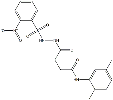 N-(2,5-dimethylphenyl)-4-{2-[(2-nitrophenyl)sulfonyl]hydrazino}-4-oxobutanamide Struktur