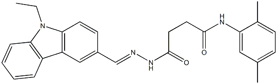 N-(2,5-dimethylphenyl)-4-{2-[(E)-(9-ethyl-9H-carbazol-3-yl)methylidene]hydrazino}-4-oxobutanamide Struktur