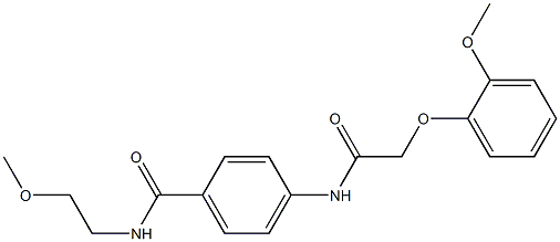 N-(2-methoxyethyl)-4-{[2-(2-methoxyphenoxy)acetyl]amino}benzamide Struktur