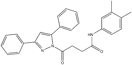 N-(3,4-dimethylphenyl)-4-(3,5-diphenyl-1H-pyrazol-1-yl)-4-oxobutanamide Struktur