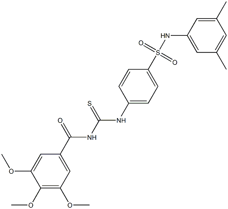 N-(3,5-dimethylphenyl)-4-({[(3,4,5-trimethoxybenzoyl)amino]carbothioyl}amino)benzenesulfonamide Struktur