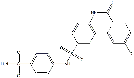 N-(4-{[4-(aminosulfonyl)anilino]sulfonyl}phenyl)-4-chlorobenzamide Struktur