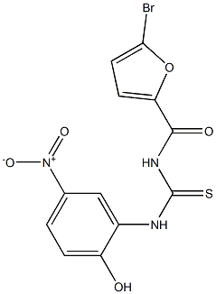 N-(5-bromo-2-furoyl)-N'-(2-hydroxy-5-nitrophenyl)thiourea Struktur