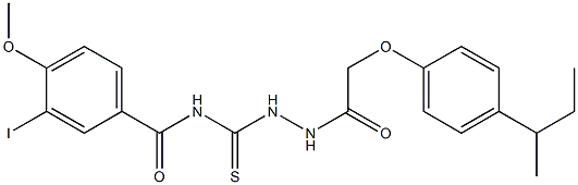 N-[(2-{2-[4-(sec-butyl)phenoxy]acetyl}hydrazino)carbothioyl]-3-iodo-4-methoxybenzamide Struktur