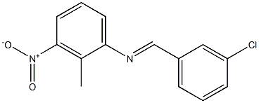 N-[(E)-(3-chlorophenyl)methylidene]-N-(2-methyl-3-nitrophenyl)amine Struktur