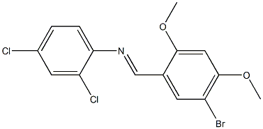 N-[(E)-(5-bromo-2,4-dimethoxyphenyl)methylidene]-N-(2,4-dichlorophenyl)amine Struktur