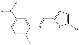 N-[(E)-(5-bromo-2-thienyl)methylidene]-N-(2-fluoro-5-nitrophenyl)amine Struktur