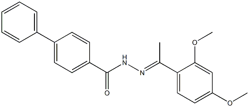 N'-[(E)-1-(2,4-dimethoxyphenyl)ethylidene][1,1'-biphenyl]-4-carbohydrazide Struktur