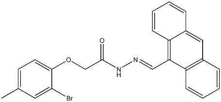 N'-[(E)-9-anthrylmethylidene]-2-(2-bromo-4-methylphenoxy)acetohydrazide Struktur