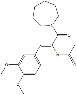 N-[(Z)-1-(1-azepanylcarbonyl)-2-(3,4-dimethoxyphenyl)ethenyl]acetamide Struktur