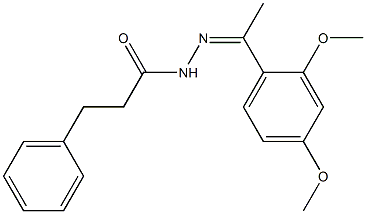 N'-[(Z)-1-(2,4-dimethoxyphenyl)ethylidene]-3-phenylpropanohydrazide Struktur