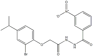 N'-[2-(2-bromo-4-isopropylphenoxy)acetyl]-3-nitrobenzohydrazide Struktur