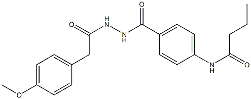 N-[4-({2-[2-(4-methoxyphenyl)acetyl]hydrazino}carbonyl)phenyl]butanamide Struktur