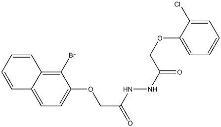 N'-{2-[(1-bromo-2-naphthyl)oxy]acetyl}-2-(2-chlorophenoxy)acetohydrazide Struktur