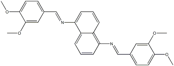 N-[(E)-(3,4-dimethoxyphenyl)methylidene]-N-(5-{[(E)-(3,4-dimethoxyphenyl)methylidene]amino}-1-naphthyl)amine Struktur