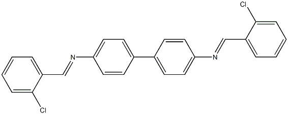 N-[(E)-(2-chlorophenyl)methylidene]-N-(4'-{[(E)-(2-chlorophenyl)methylidene]amino}[1,1'-biphenyl]-4-yl)amine Struktur