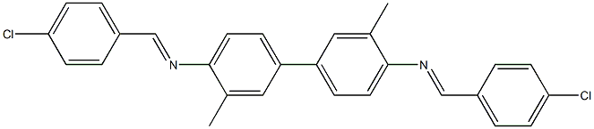 N-[(E)-(4-chlorophenyl)methylidene]-N-(4'-{[(E)-(4-chlorophenyl)methylidene]amino}-3,3'-dimethyl[1,1'-biphenyl]-4-yl)amine Struktur