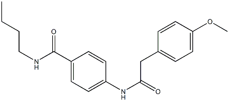 N-butyl-4-{[2-(4-methoxyphenyl)acetyl]amino}benzamide Struktur