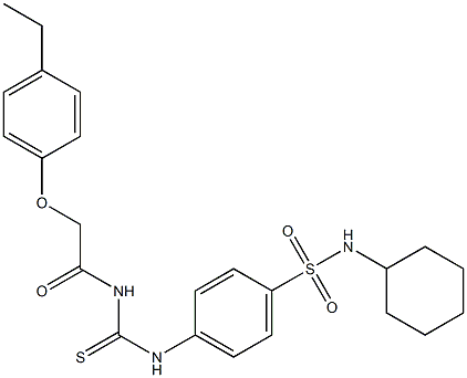 N-cyclohexyl-4-[({[2-(4-ethylphenoxy)acetyl]amino}carbothioyl)amino]benzenesulfonamide Struktur