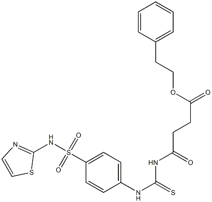 phenethyl 4-oxo-4-[({4-[(1,3-thiazol-2-ylamino)sulfonyl]anilino}carbothioyl)amino]butanoate Struktur