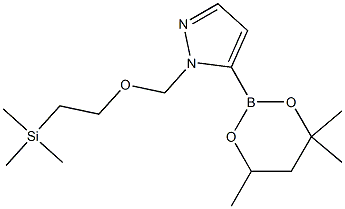 5-(4,4,6-Trimethyl-1,3,2-dioxaborinan-2-yl)-1-{[2-(trimethylsilyl)ethoxy]methyl}-1H-pyrazol Struktur