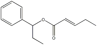 2-Pentenoic acid 1-phenylpropyl ester Struktur