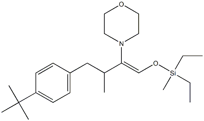 1-Morpholino-1-[[diethyl(methyl)silyl]oxymethylene]-2-methyl-3-(4-tert-butylphenyl)propane Struktur