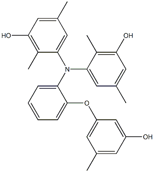 N,N-Bis(3-hydroxy-2,5-dimethylphenyl)-2-(3-hydroxy-5-methylphenoxy)benzenamine Struktur