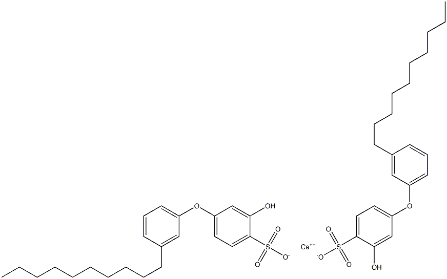 Bis(3-hydroxy-3'-decyl[oxybisbenzene]-4-sulfonic acid)calcium salt Struktur