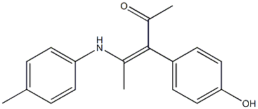 4-[(4-Methylphenyl)amino]-3-(4-hydroxyphenyl)-3-penten-2-one Struktur