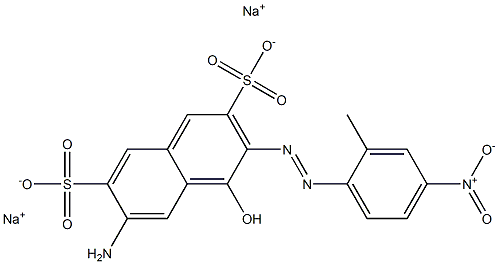 6-Amino-4-hydroxy-3-[(2-methyl-4-nitrophenyl)azo]-2,7-naphthalenedisulfonic acid disodium salt Struktur