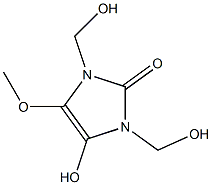 4-Hydroxy-1,3-bis(hydroxymethyl)-5-methoxy-4-imidazolin-2-one Struktur