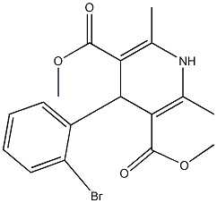 2,6-Dimethyl-4-(2-bromophenyl)-1,4-dihydropyridine-3,5-dicarboxylic acid dimethyl ester Struktur