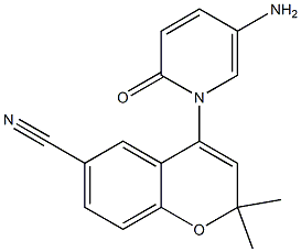 2,2-Dimethyl-6-cyano-4-[(5-amino-1,2-dihydro-2-oxopyridin)-1-yl]-2H-1-benzopyran Struktur