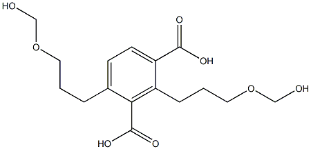 2,4-Bis[3-(hydroxymethoxy)propyl]isophthalic acid Struktur